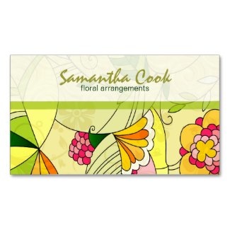 abstract flower business cards