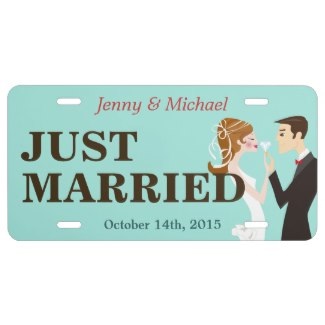 personalized just married license plates