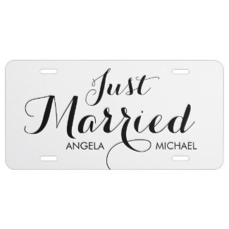 just married license plates