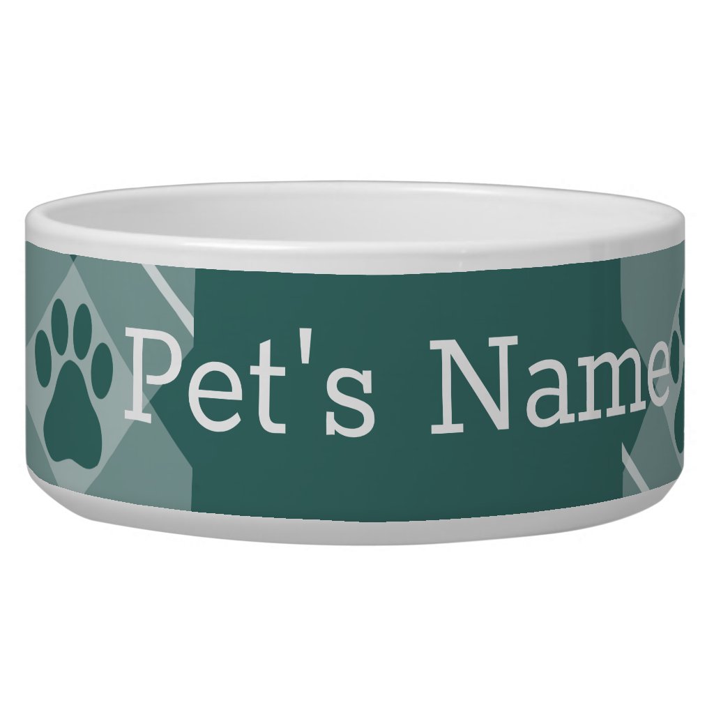 personalized pet bowl with bone design