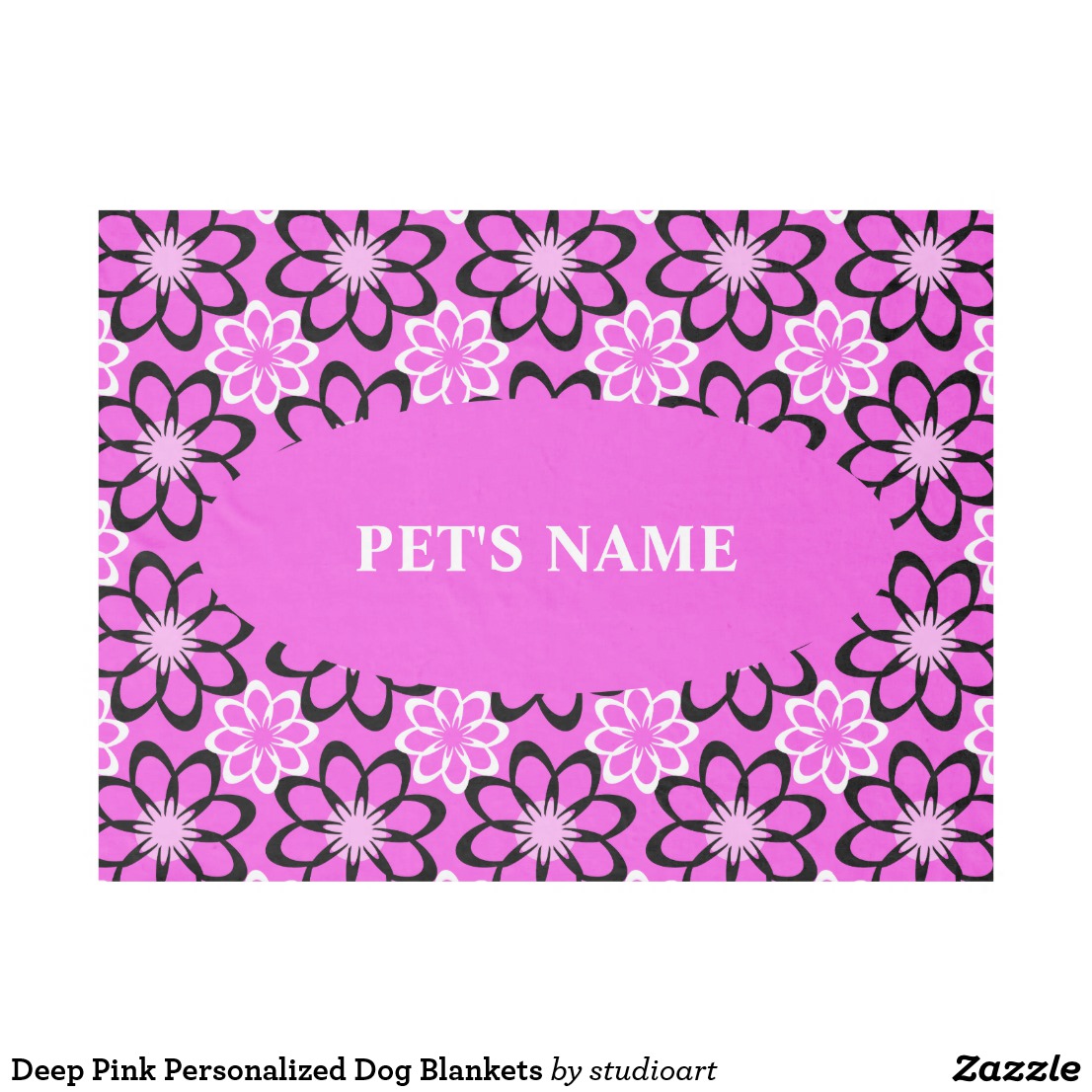 Personalized deep pink dog blankets