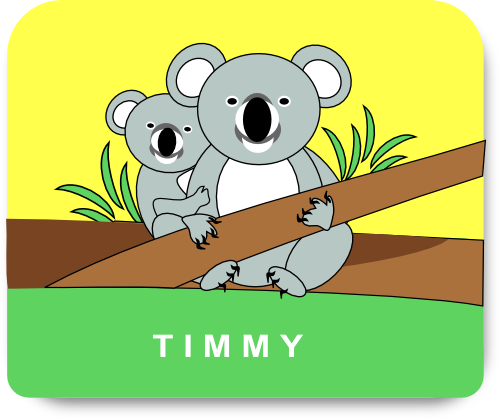 Personalized kids mousepads with koala bear